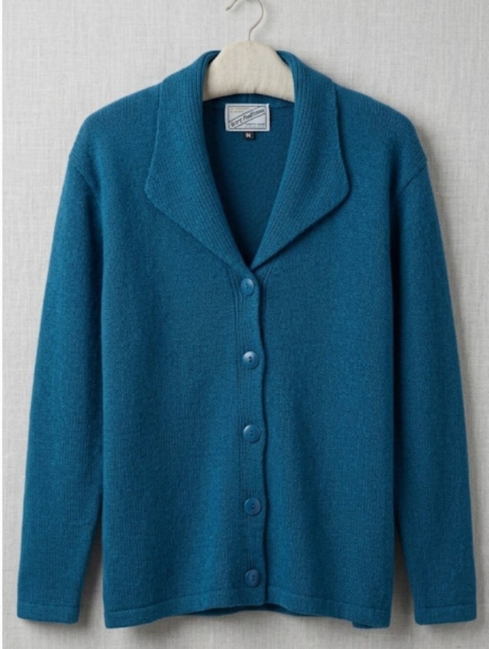 100% Irish Wool Cardigan (Sz M) Kerry Traditions Vintage Classic Quality Cottage